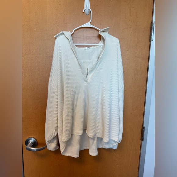 Joah Brown Deep V Pullover Sweater - Picture 2 of 4